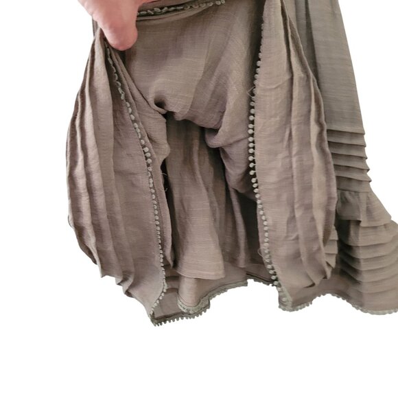 Pookie & Sebastian Sleeveless Tiered Mini Dress Size S Taupe Summer NWT - Picture 8 of 9